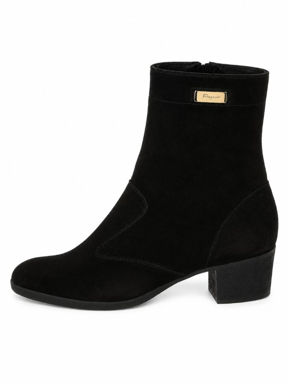 SALVATORE FERRAGAMO | Brown Suede Leather Ankle Boots - Womens 8.5